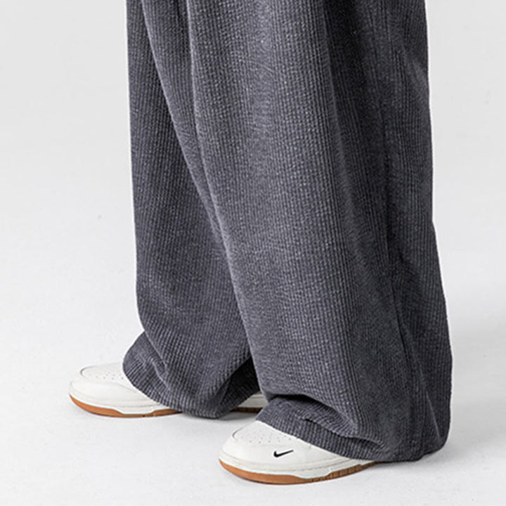 Pantalones de pana de pierna ancha para hombre con bolsillos, color liso y estampado de Buddha Stones. - image 11