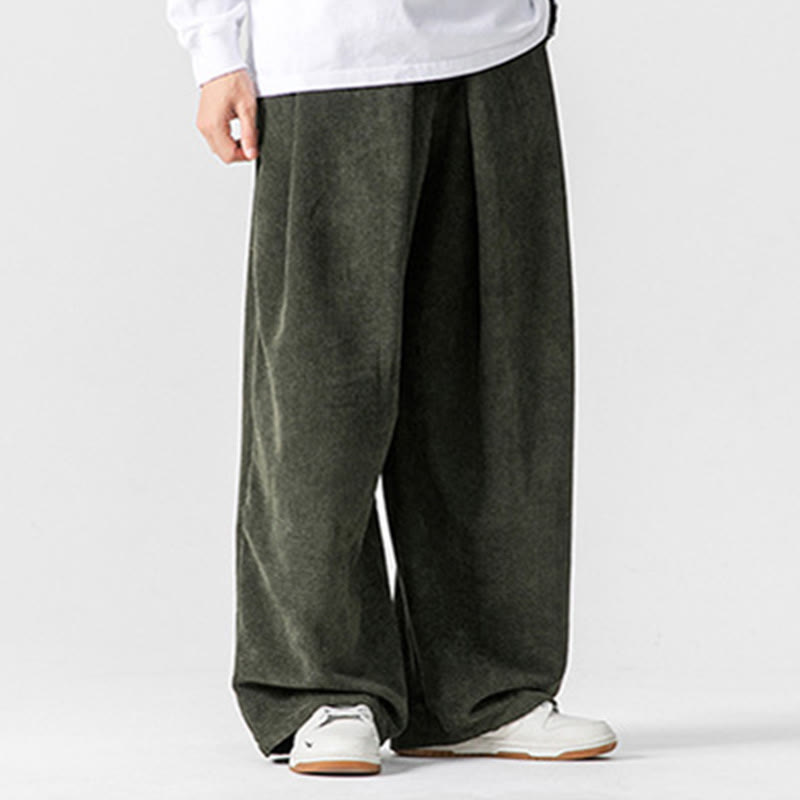 Pantalones de pana de pierna ancha para hombre con bolsillos, color liso y estampado de Buddha Stones. - image 18