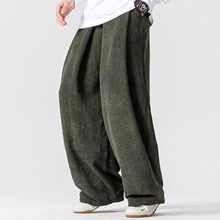 Pantalones de pana de pierna ancha para hombre con bolsillos, color liso y estampado de Buddha Stones. - image 20