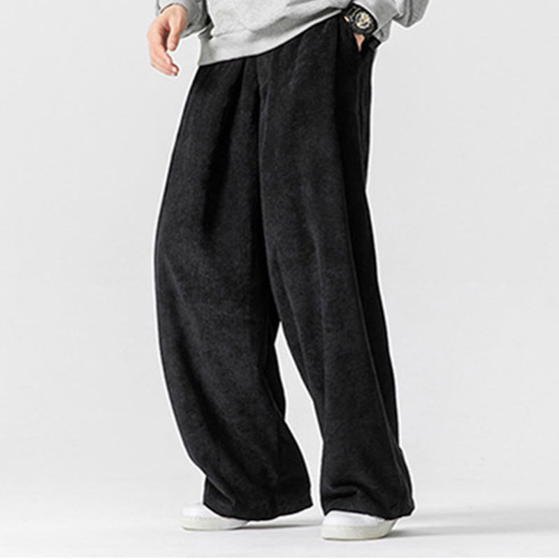 Pantalones anchos de pana de algodón de color liso para hombre con bolsillos y Buddha Stones - image 27