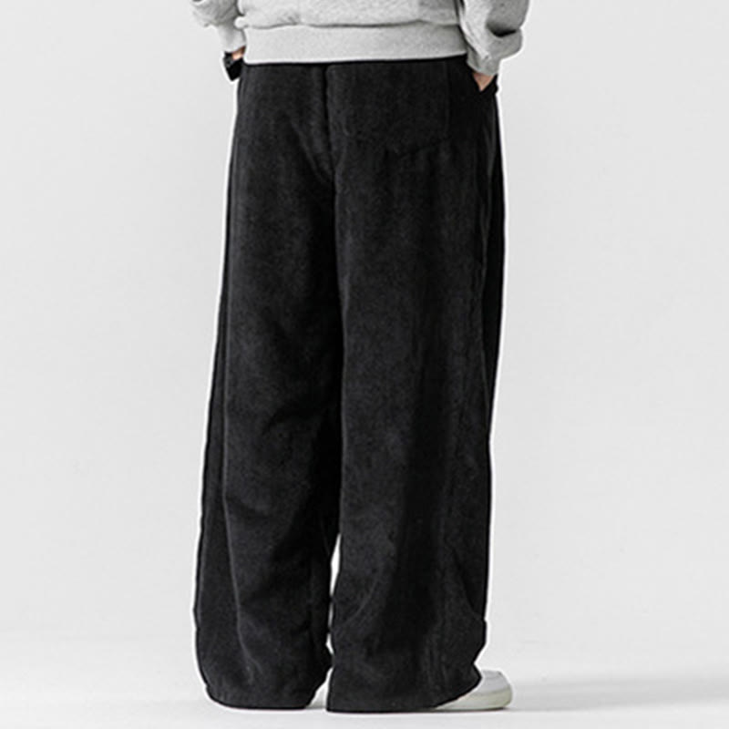 Pantalones de pana de pierna ancha para hombre con bolsillos, color liso y estampado de Buddha Stones. - image 24