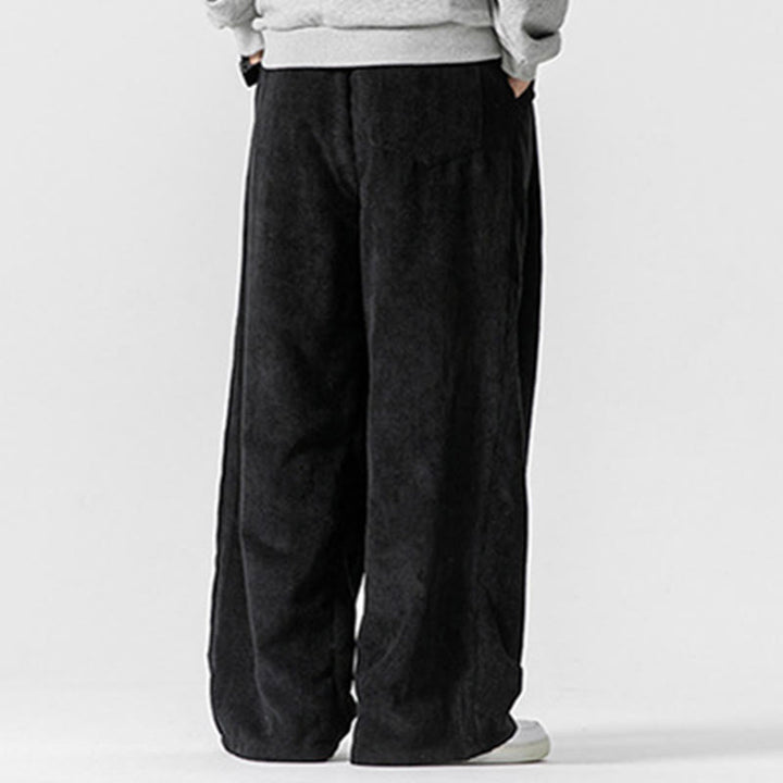 Pantalones de pana de pierna ancha para hombre con bolsillos, color liso y estampado de Buddha Stones. - image 24