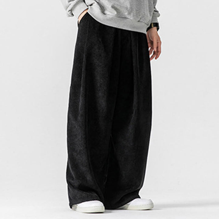 Pantalones anchos de pana de algodón de color liso para hombre con bolsillos y Buddha Stones - image 28