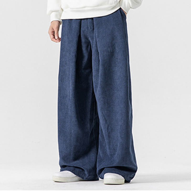 Pantalones de pana de pierna ancha para hombre con bolsillos, color liso y estampado de Buddha Stones. - image 31