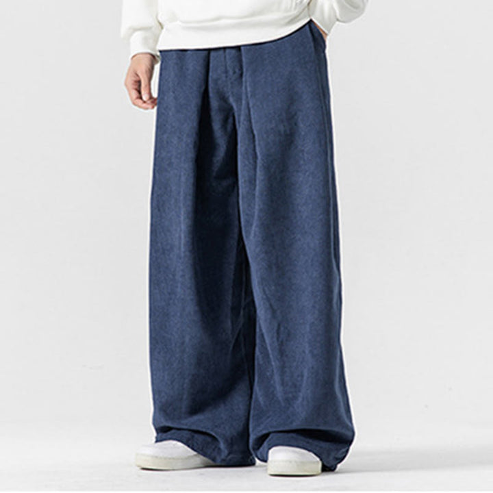 Pantalones de pana de pierna ancha para hombre con bolsillos, color liso y estampado de Buddha Stones. - image 31