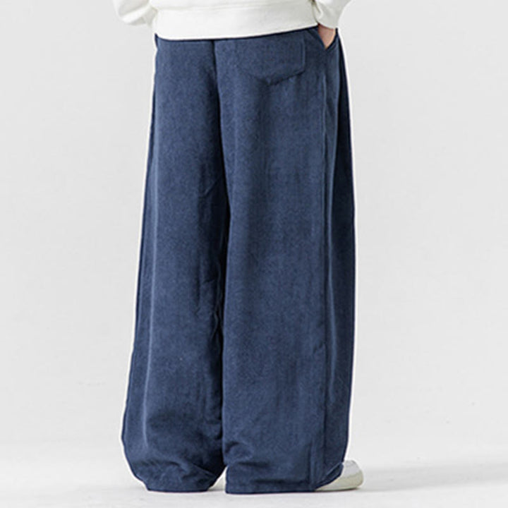 Pantalones anchos de pana de algodón de color liso para hombre con bolsillos y Buddha Stones - image 34