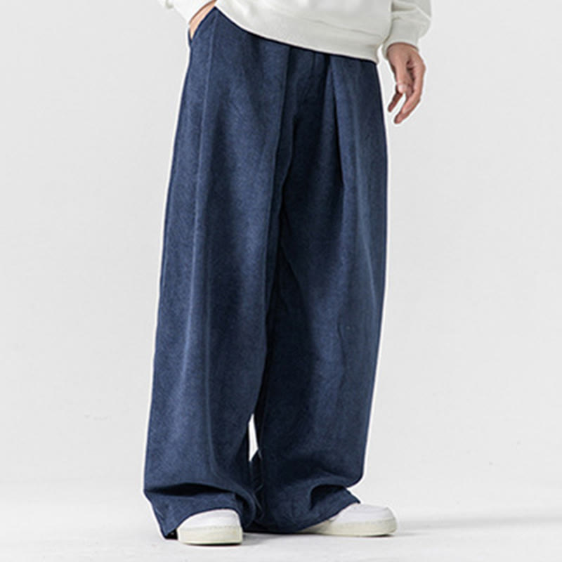 Pantalones de pana de pierna ancha para hombre con bolsillos, color liso y estampado de Buddha Stones. - image 30
