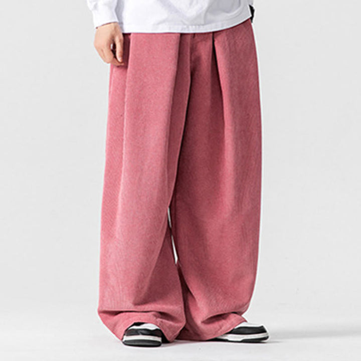 Pantalones de pana de pierna ancha para hombre con bolsillos, color liso y estampado de Buddha Stones. - image 41