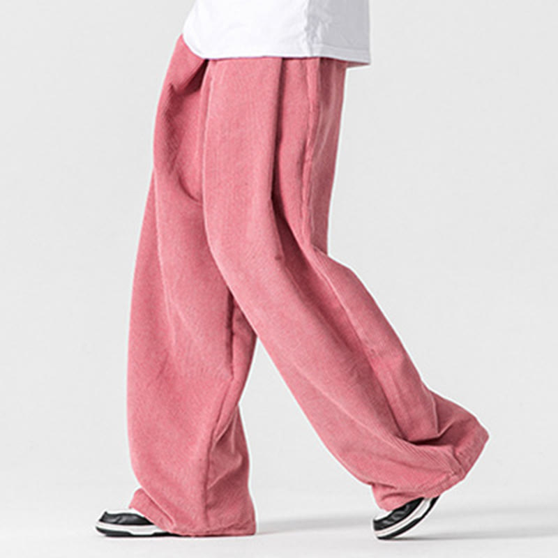 Pantalones de pana de pierna ancha para hombre con bolsillos, color liso y estampado de Buddha Stones. - image 39