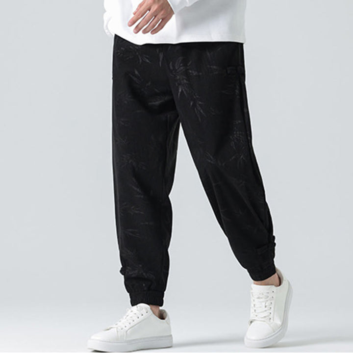Pantalones de pana con botones de rana y bolsillos para hombre de Buddha Stones para otoño e invierno - image 10
