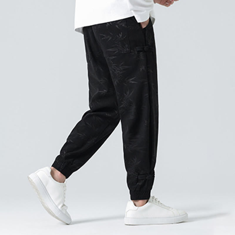 Pantalones de pana con botones de rana y bolsillos para hombre de Buddha Stones para otoño e invierno - image 11
