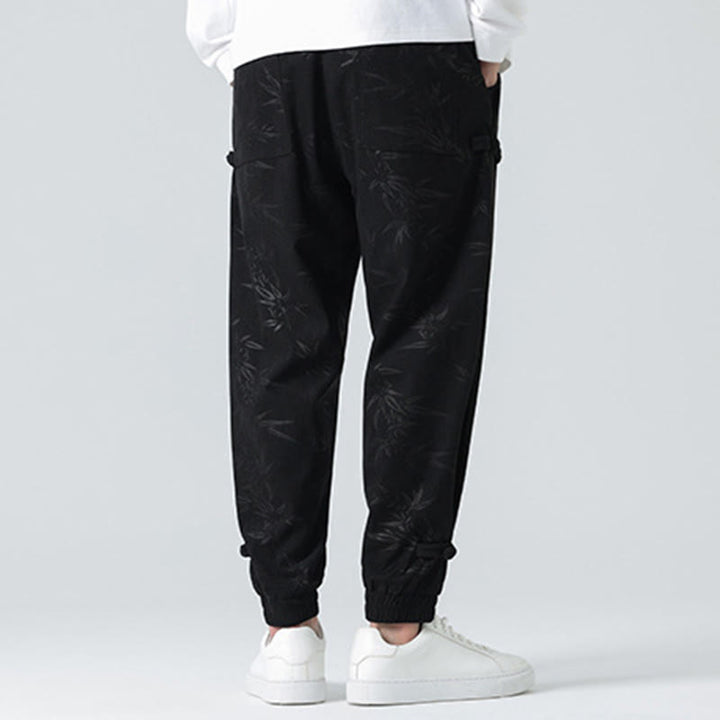 Pantalones de pana con botones de rana y bolsillos para hombre de Buddha Stones para otoño e invierno - image 12