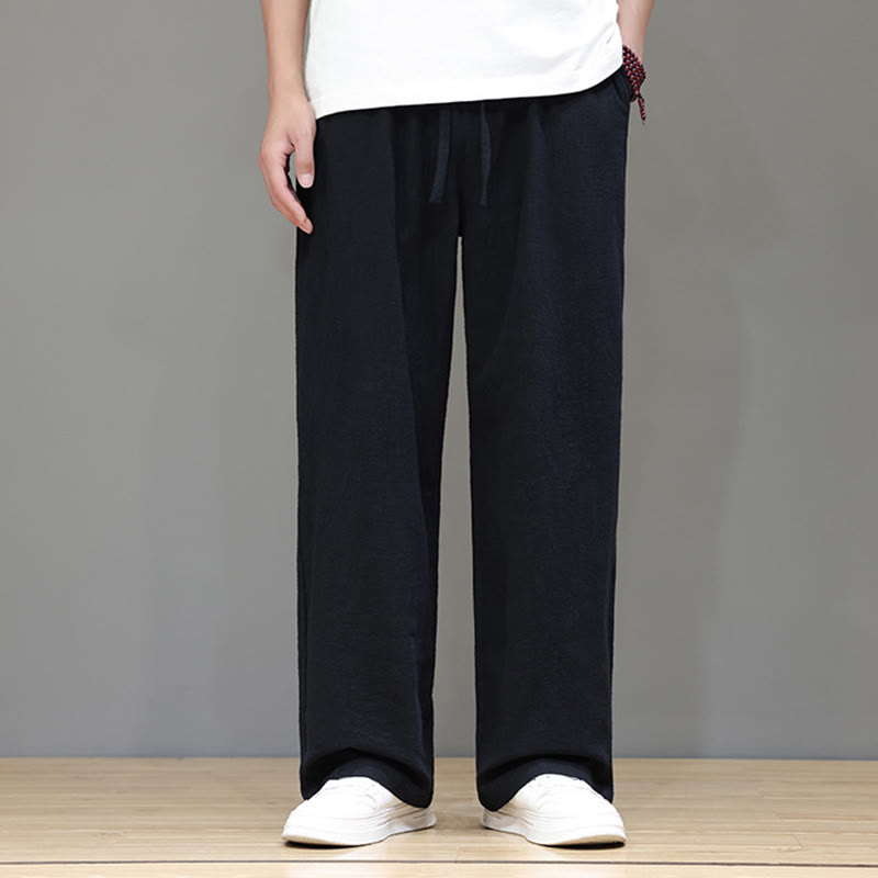 Pantalones rectos de verano para hombre con bolsillos , de la Buddha Stones. - image 32