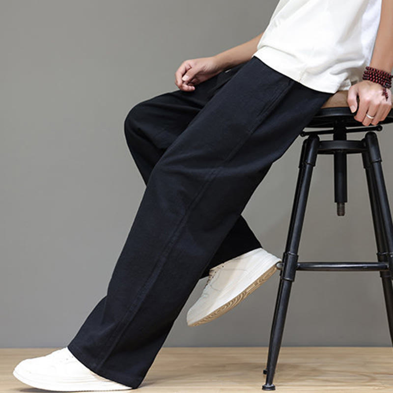 Pantalones rectos de verano para hombre con bolsillos , de la Buddha Stones. - image 38