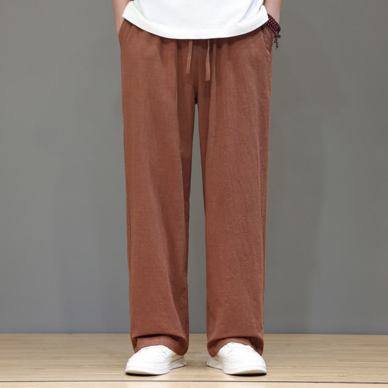 Pantalones rectos de verano para hombre con bolsillos , de la Buddha Stones. - image 40
