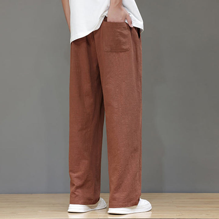 Pantalones rectos de verano para hombre con bolsillos , de la Buddha Stones. - image 43
