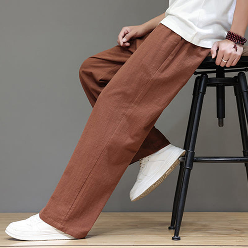 Pantalones rectos de verano para hombre con bolsillos , de la Buddha Stones. - image 46