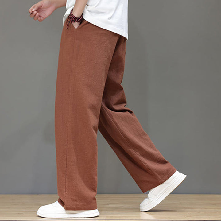 Pantalones rectos de verano para hombre con bolsillos , de la Buddha Stones. - image 45