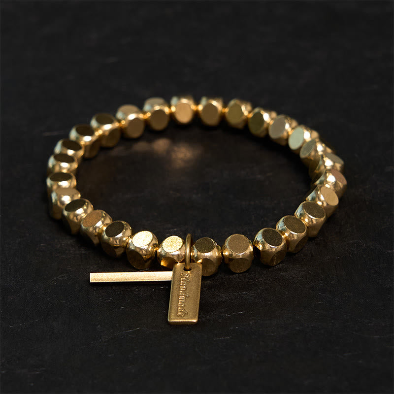 Pulsera de cobre con Buddha Stones para sanación - Latón (circunferencia de la muñeca: 20-21 cm) - image 0