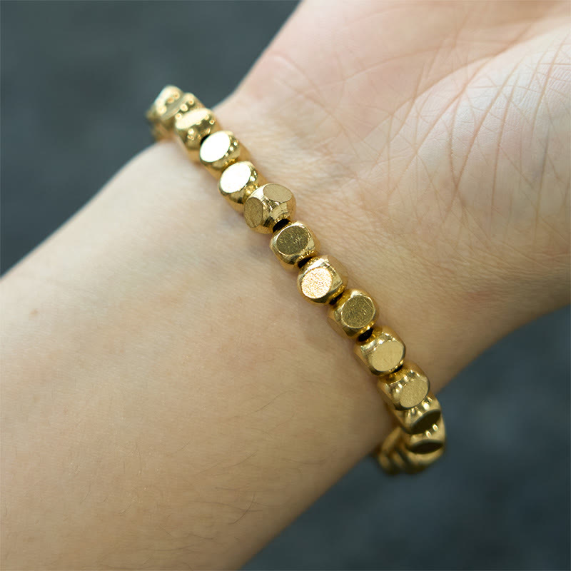 Pulsera curativa de cobre con Buddha Stones para la buena suerte
