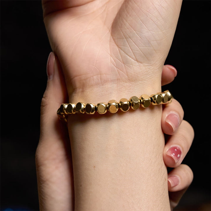 Pulsera curativa de cobre con Buddha Stones para la buena suerte