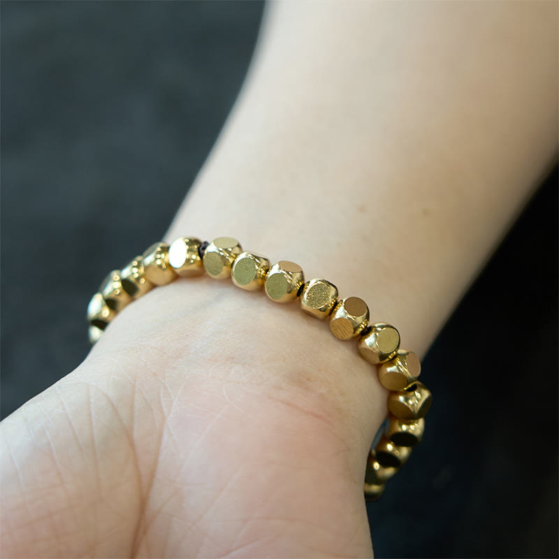 Pulsera curativa de cobre con Buddha Stones para la buena suerte