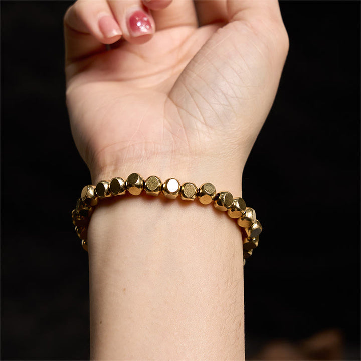 Pulsera de latón y cobre con Buddha Stones para la buena suerte y la sanación - image 5