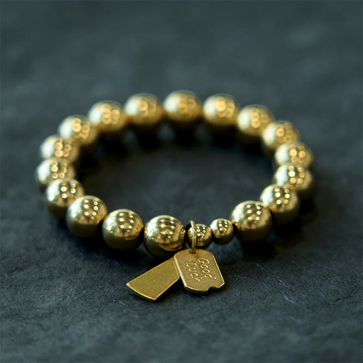 Pulsera curativa de latón y cobre con Buddha Stones - image 13