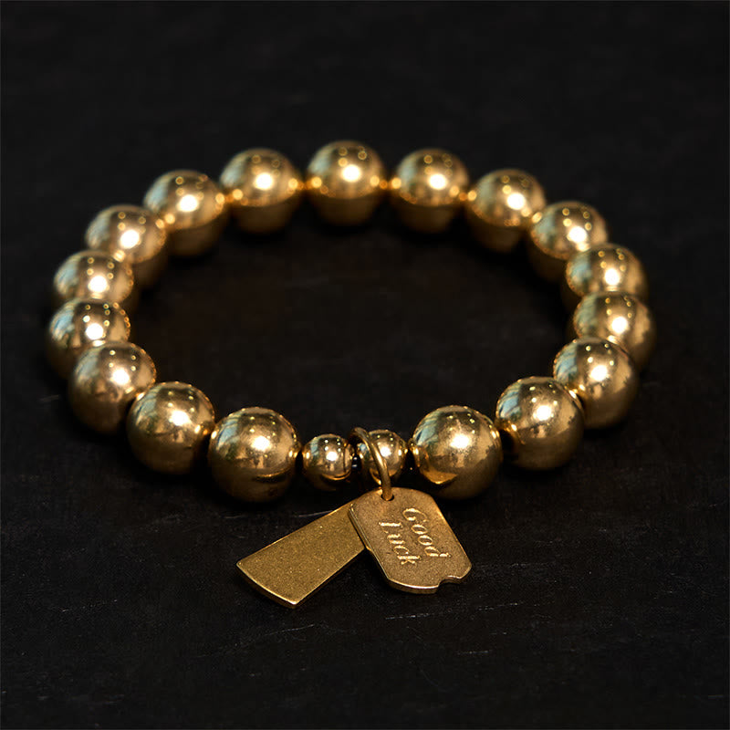 Pulsera curativa de latón y cobre con Buddha Stones - Latón (circunferencia de la muñeca: 20-21 cm) - image 0
