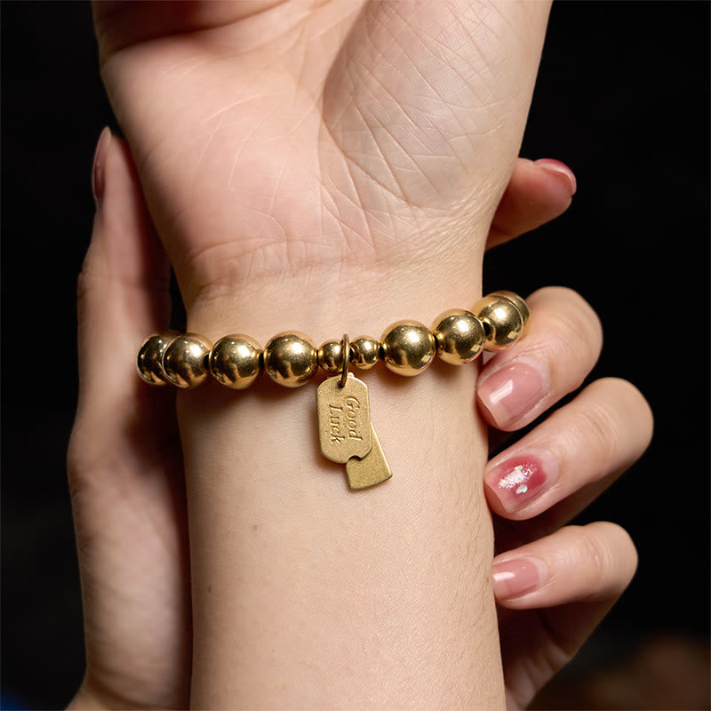Pulsera curativa de latón y cobre con Buddha Stones - image 7