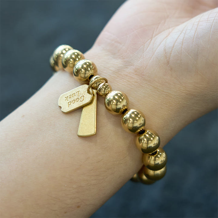 Pulsera curativa de latón y cobre con Buddha Stones - image 6