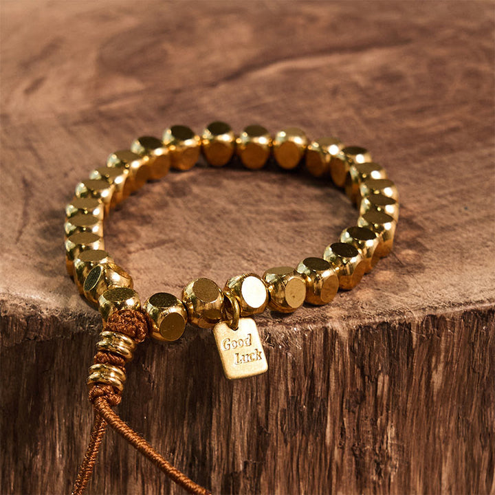 Pulsera de la suerte con Buddha Stones , latón y cobre para el autocuidado - image 12