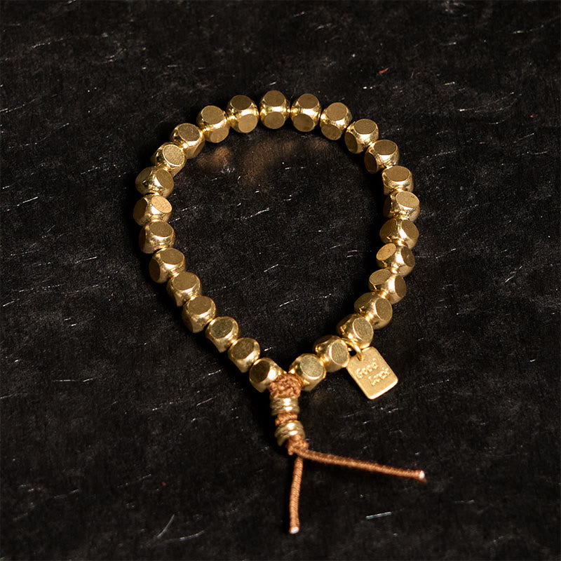 Pulsera de la suerte con Buddha Stones , latón y cobre para el autocuidado - image 1