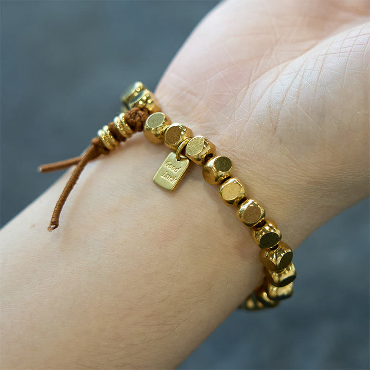 Pulsera de la suerte con Buddha Stones , latón y cobre para el autocuidado - image 7
