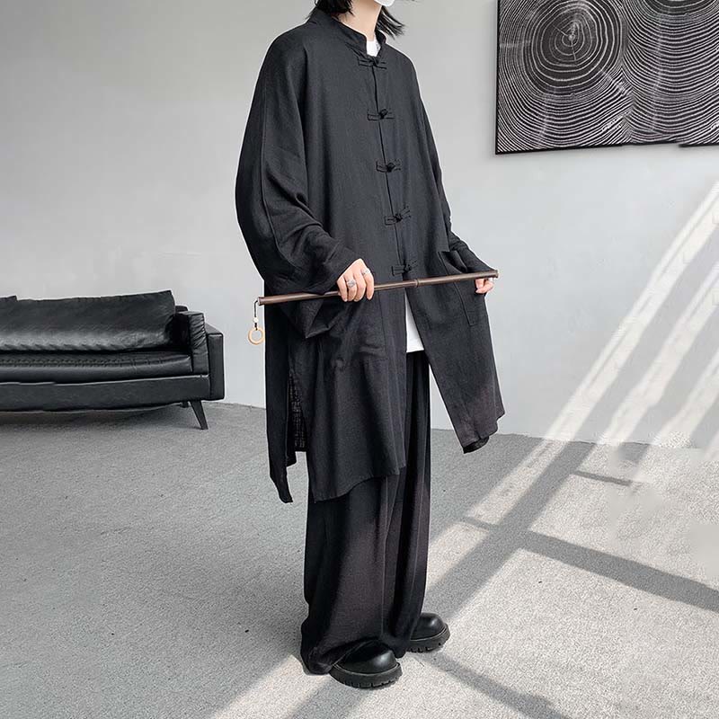 Conjunto de 2 Buddha Stones y pantalones de manga larga con botones de rana para hombre, de algodón, para meditación y zen - image 23