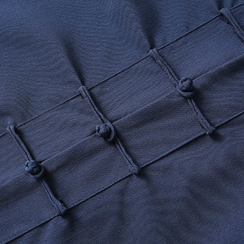 Conjunto de 2 piezas de camisa y pantalones de manga larga con botones de rana y traje tradicional de Tang con Buddha Stones para hombre - image 3