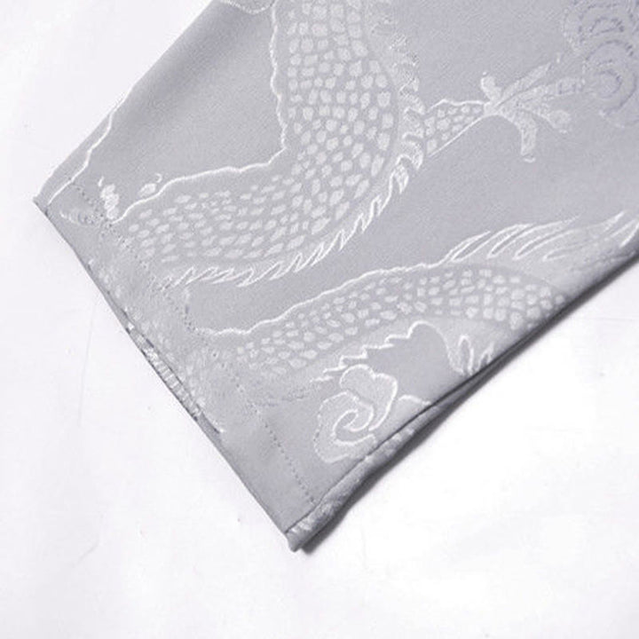 Conjunto de 2 piezas de camisa y pantalones de manga larga con botones de rana y dragón para hombre con Buddha Stones - image 12