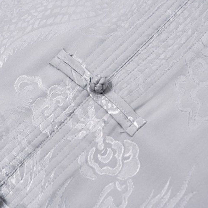 Conjunto de 2 piezas de camisa y pantalones de manga larga con botones de rana y dragón para hombre con Buddha Stones - image 11