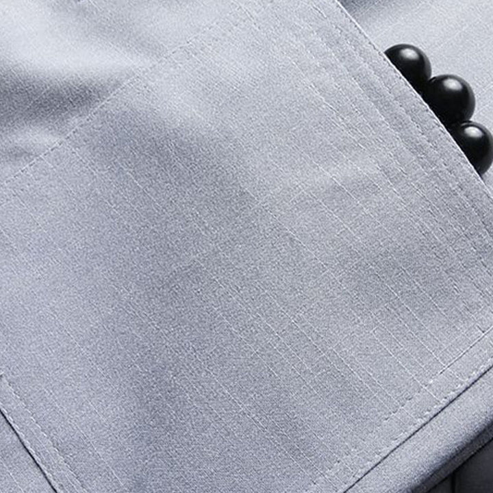 Conjunto de 2 piezas de traje Tang con botones de rana y camisa de manga larga para hombre, color liso, con Buddha Stones - image 10