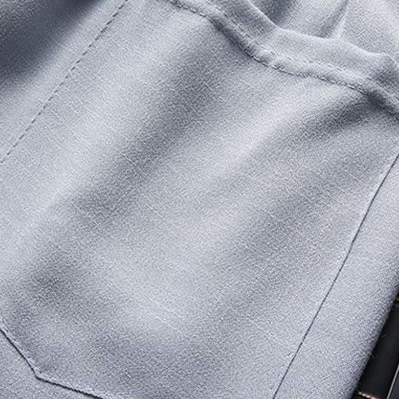 Conjunto de 2 piezas de traje Tang con botones de rana y camisa de manga larga para hombre, color liso, con Buddha Stones - image 9