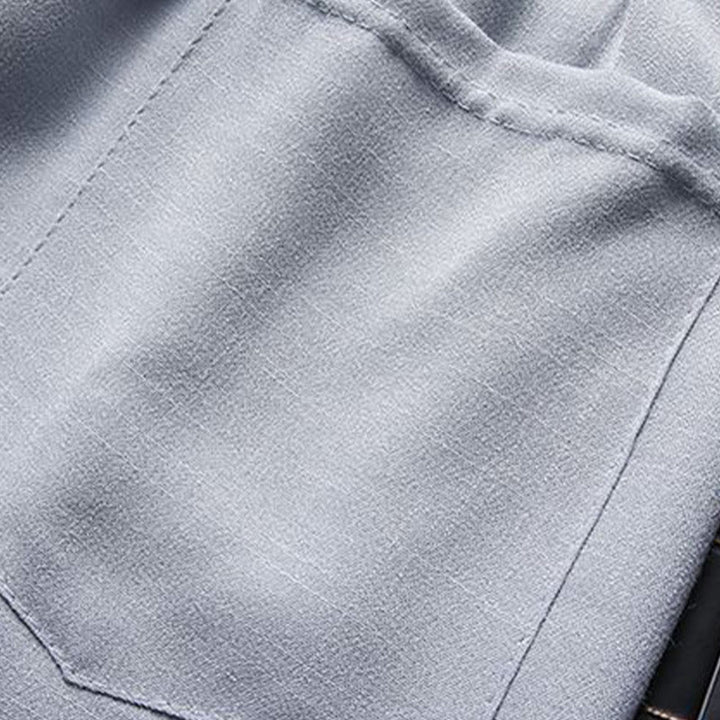 Conjunto de 2 piezas de traje Tang con botones de rana y camisa de manga larga para hombre, color liso, con Buddha Stones - image 9