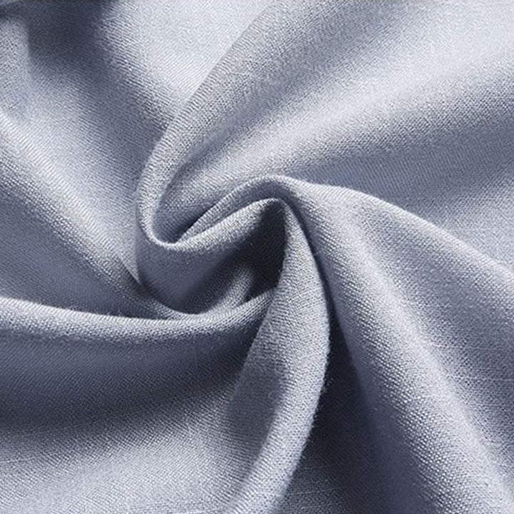 Conjunto de 2 piezas de traje Tang con botones de rana y camisa de manga larga para hombre, color liso, con Buddha Stones - image 12