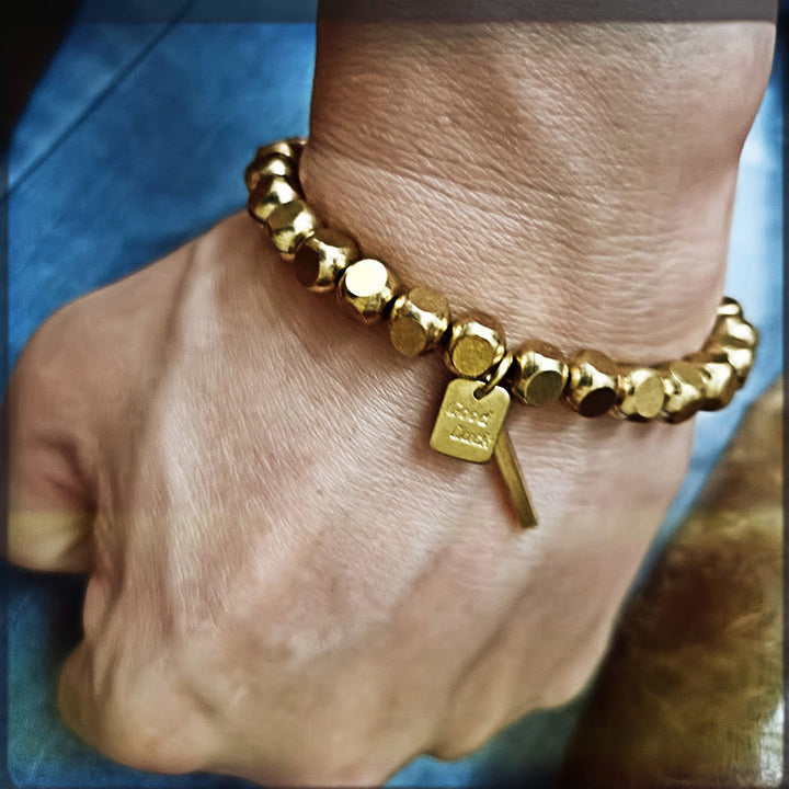 Pulsera de cobre con Buddha Stones para la buena suerte y la riqueza