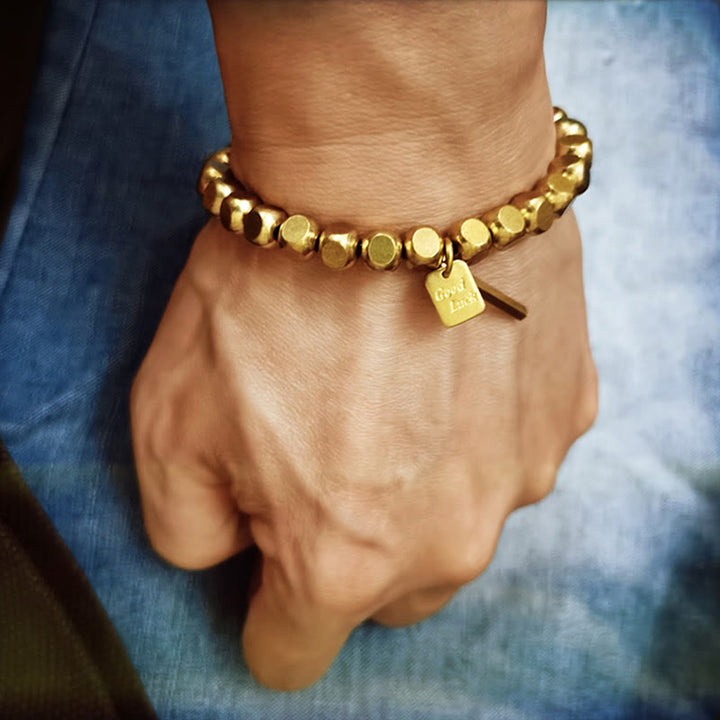 Pulsera de cobre con Buddha Stones para la buena suerte y la riqueza