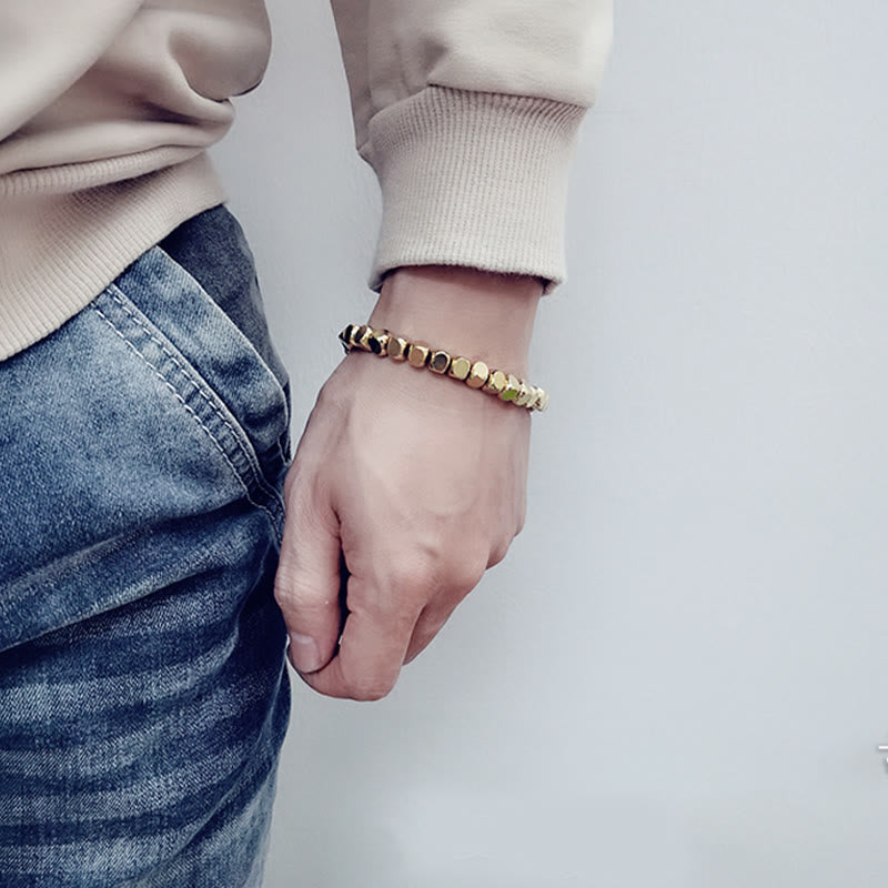 Pulsera curativa de cobre con Buddha Stones para la buena suerte