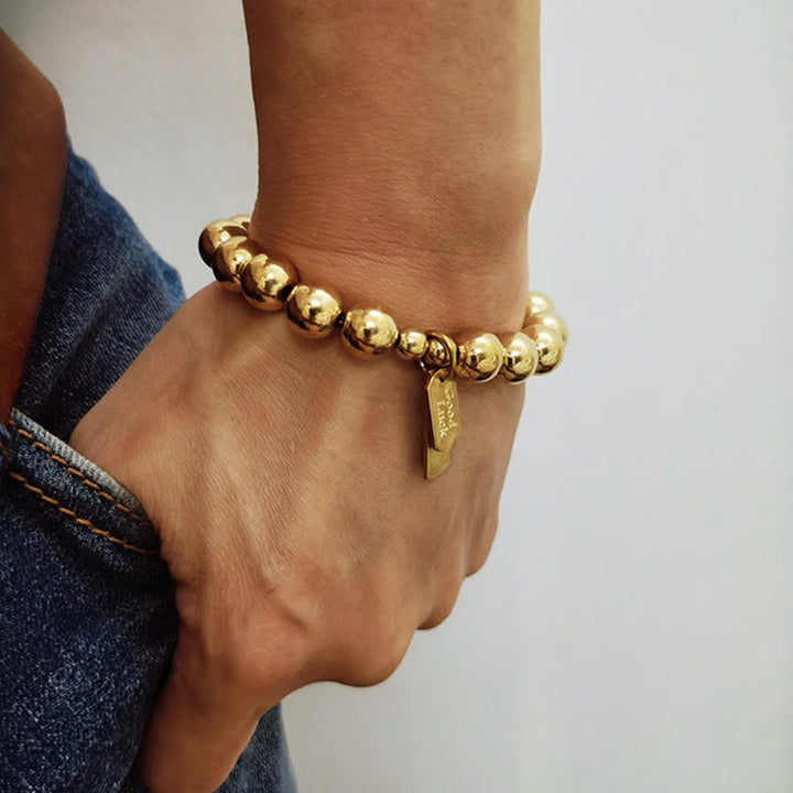 Pulsera curativa de latón y cobre con Buddha Stones - image 12
