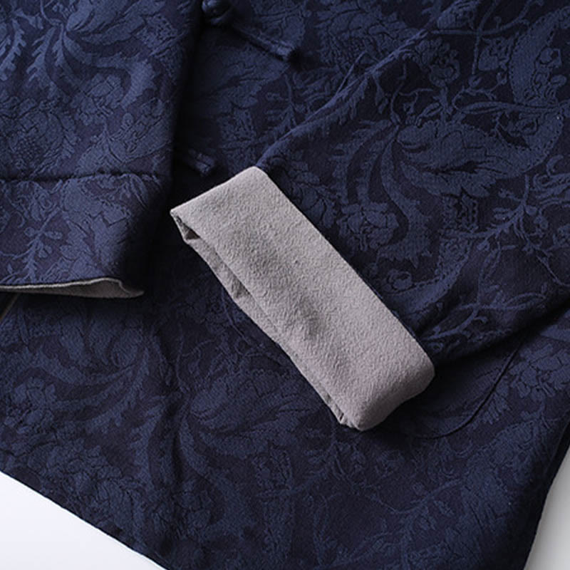 Conjunto de 2 Buddha Stones de traje Tang para hombre con diseño de enredadera de jacquard y botones de rana de algodón, camisa de manga larga y pantalones - image 6