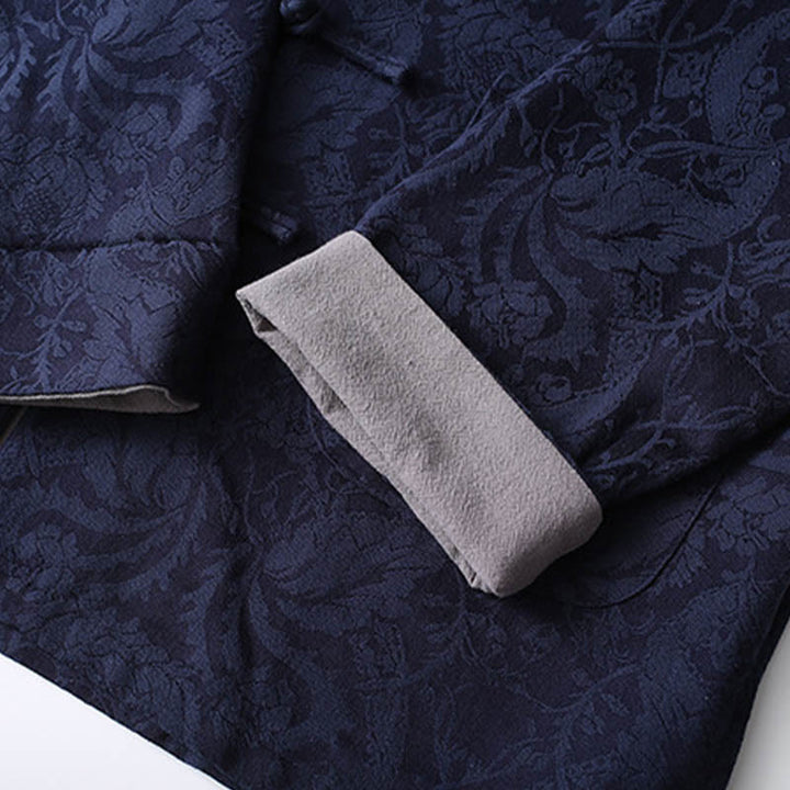 Conjunto de 2 Buddha Stones de traje Tang para hombre con diseño de enredadera de jacquard y botones de rana de algodón, camisa de manga larga y pantalones - image 6