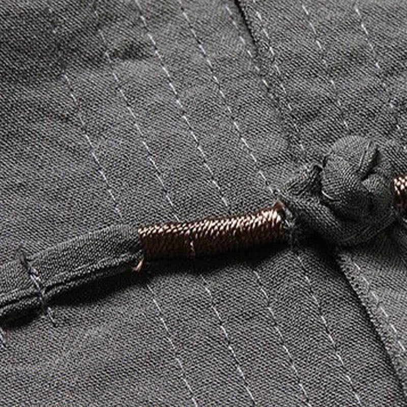 Conjunto de 2 piezas de camisa y pantalones de manga larga con botones de rana para hombre con traje Tang sencillo y Buddha Stones