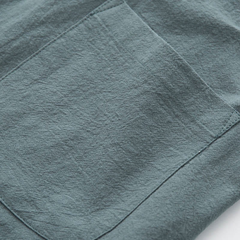 Conjunto de 2 piezas de traje zen Tang de lino con botones de rana y camisa de manga larga y pantalones para hombre con Buddha Stones - image 9